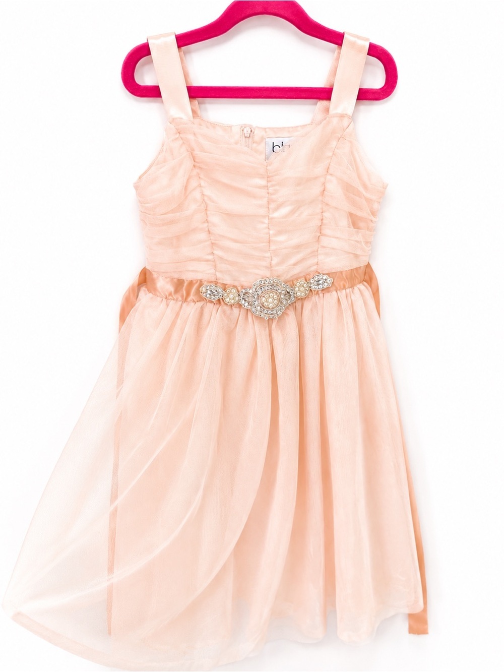 BLUSH by US ANGELS NWOT Blush Pink Silver Flower Girl Dress Size 7
